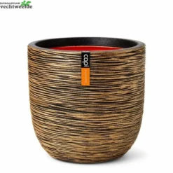 Pot Bol Rib Nl D43xh41cm Zwart Goud