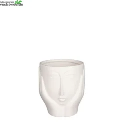 Pot Gezicht D14.5h16cm Wit