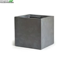 Pot Kubus Clay Fibre B28h28 Cm Authentiek Grijs