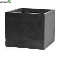 Pot Kubus Clay Fibre B34 - H30 Cm Zwart