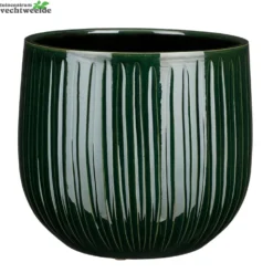 Pot Pablo D29h25cm D.groen Ribbel
