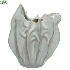 Decoris Vaas Keramiek L16.5b15.5h19.5cm Wit