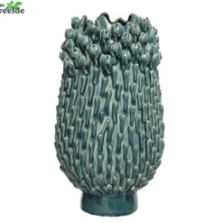 Decoris Vaas Keramiek L22.5b22.5h38.5cm Grn