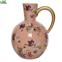 Decoris Vaas Porselein L17b14h20cm Z.roze